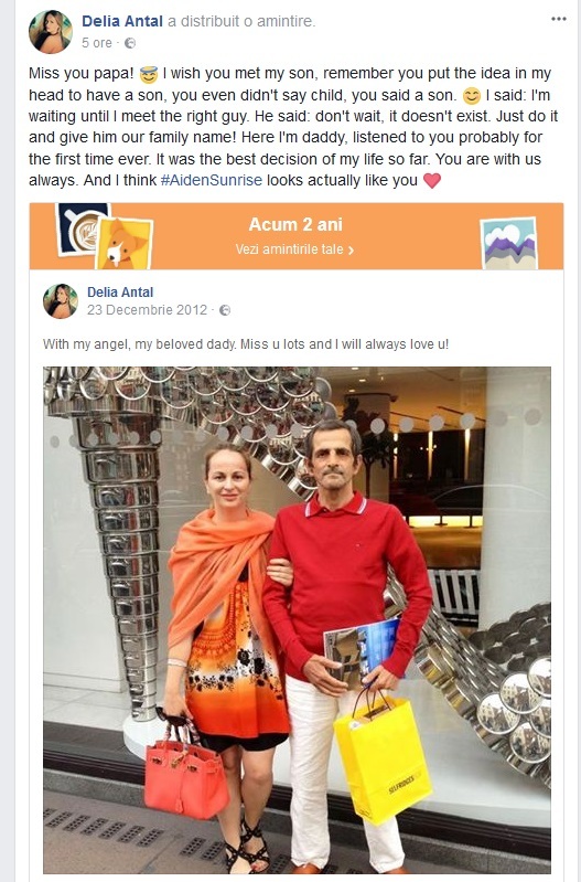 Delia Antal, mesaj sfâşietor pentru tatăl ei
