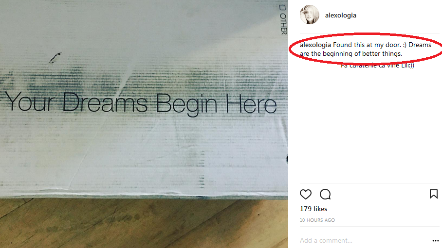 Alexandra Dinu, surpriză în pragul uşii