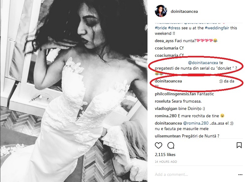 Doinita Oancea, în rochie de mireasa