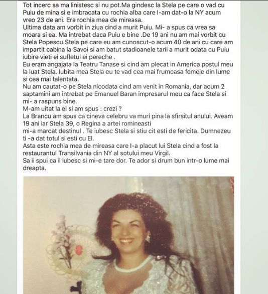 Mesajul postat de Carmen Harra pe Instagram