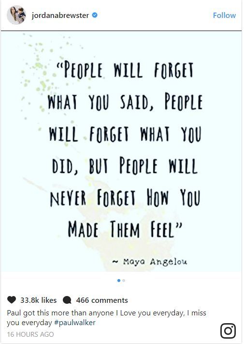 Mesajul postat de Jordana Brewster