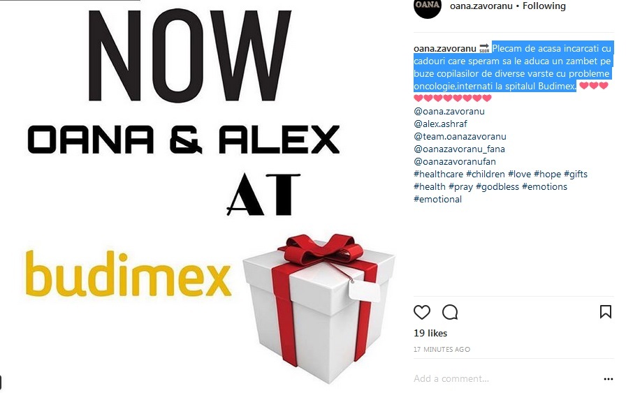 Oana Zavoranu, actiune caritabila Budimex