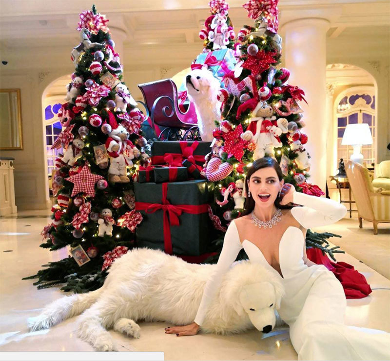 Catrinel Marlon a împodobit trei brazi cu ocazia Crăciunului