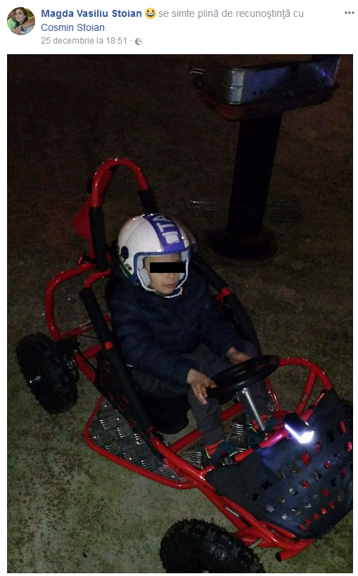 Magda Vasiliu şi-a dus băieţelul să se dea cu cartul în ziua de Crăciun