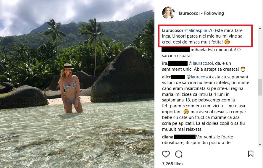 Laura Cosoi va deveni mămică pentru prima dată anul acesta. Ea îi va dărui soţului ei o fetiţă. Sursa foto: Instagram 