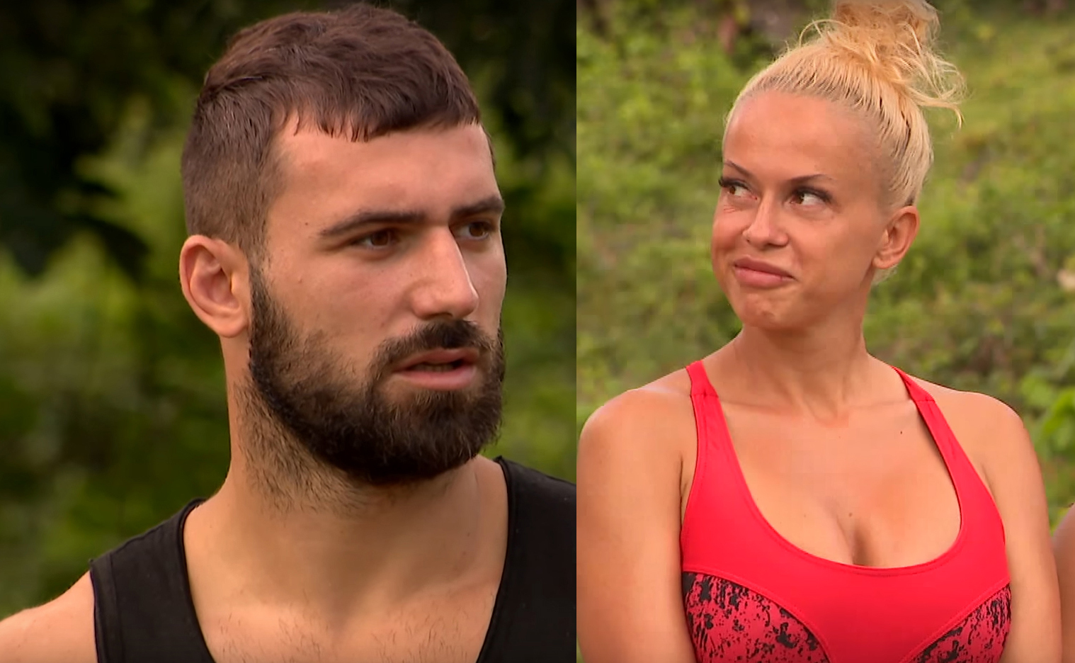 Anda Adam îl soarbe din priviri pe Andrei Stoica.