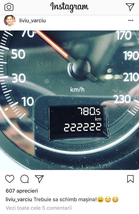 Liviu Vârciu i-a anunţat pe prieteni că îşi vinde maşina