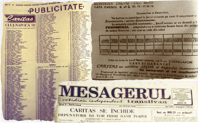 ”Isteria Caritas” a cuprins în doar doi ani întreaga Românie, înregistrându-se zilnic mii de deponenţi care sperau să câştige de 8 ori sumele investite