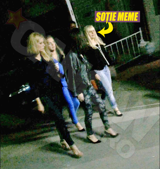 În timp ce Meme ”socialiaza” cu anturajul fiicei lui, soţia (de care, probabil, nici el nu mai ştie dacă e sau nu divorţat) a ieşit cu prietenele la ţigară