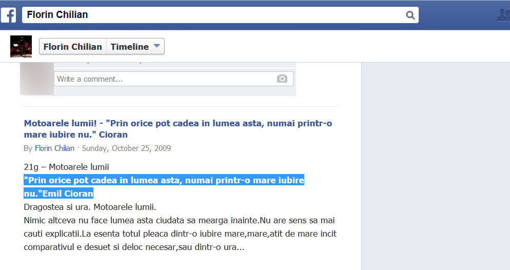 Florin Chilian si-a postat pe Facebook acelasi citat, acum ceva vreme