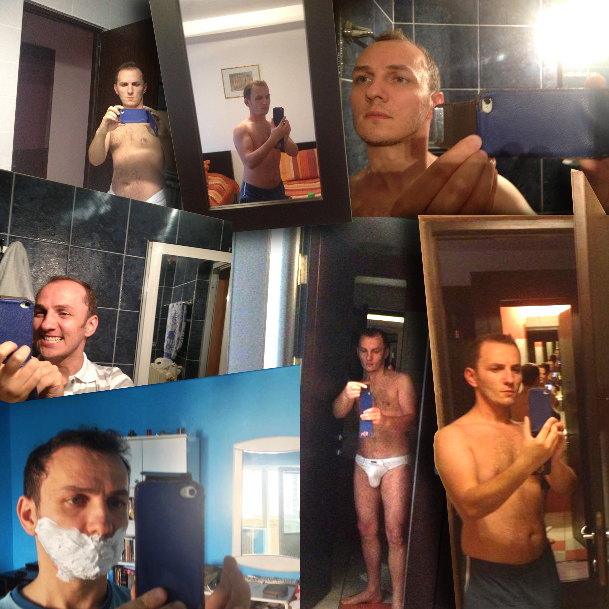 Acasa sau in deplasare, Mihai isi face cel putin o fotografia in oglinda de la baie