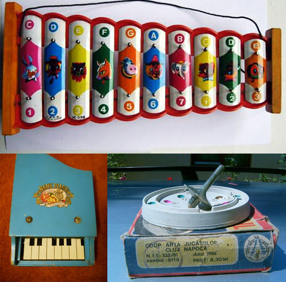 Titirezul pentru jucausi si mini-pianul pentru talentati! Voi aveati astfel de jucarii cand erati mici?