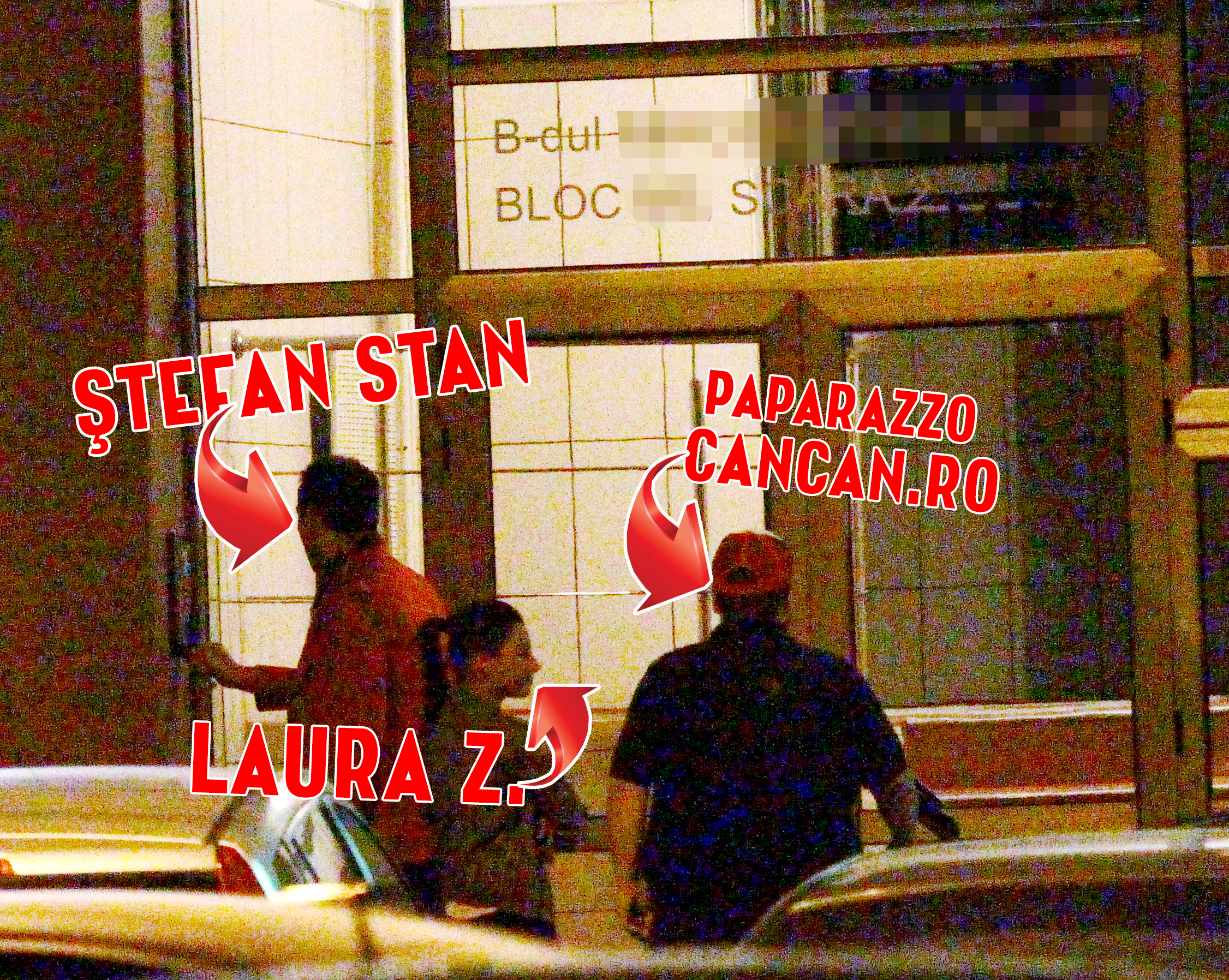 Inainte de a intra in bloc, domnisoara care il insoteste pe cantaret se uita atenta in jur, dar nu ii da nicio atentie paparazzo-ului care profita de ocazie si ii insoteste in bloc