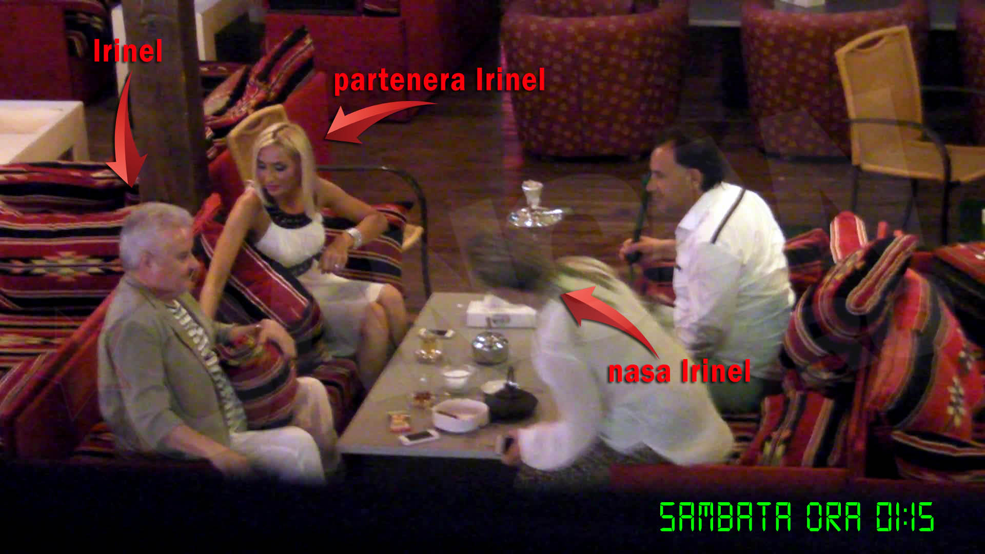 Cei doi nu au iesit singuri ci alaturi de nasii lui Irinel Columbeanu si un prieten apropiat