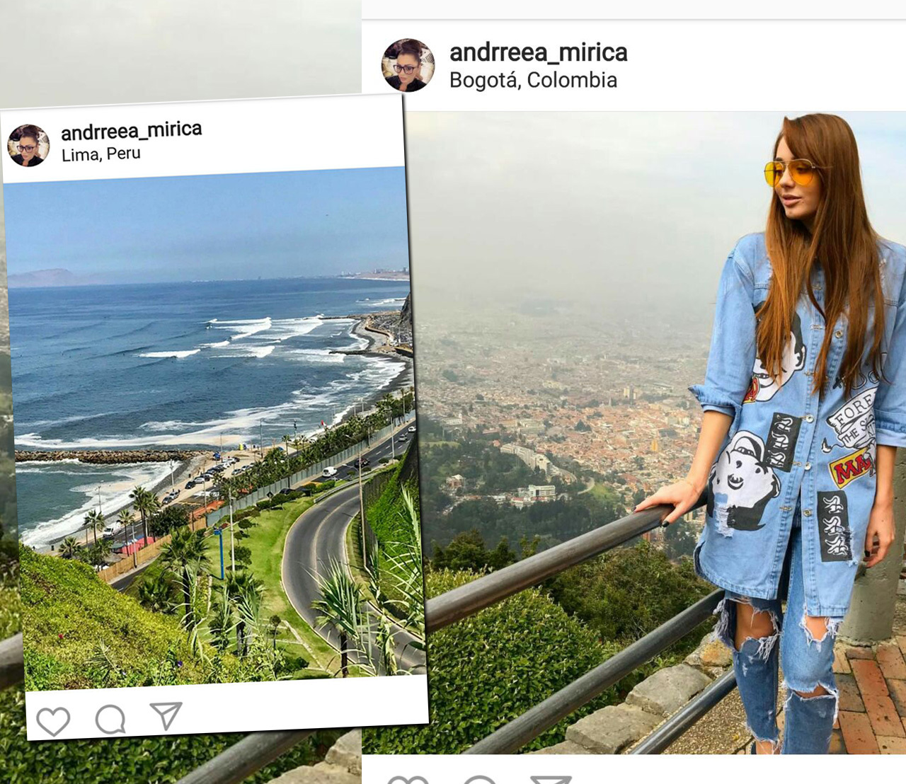 Acestea sunt imaginile pe care Andreea Mirică le-a postat pe contul ei de Instagram din Lima şi Bogota