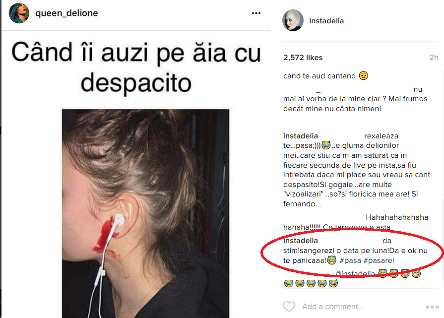 Delia, comentarii acide cu un fan 