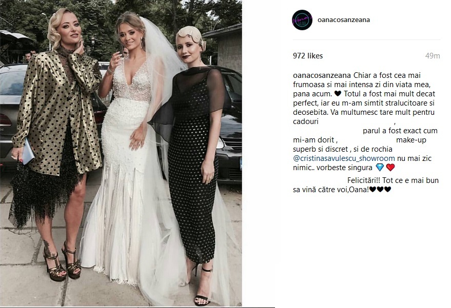 Oana Matache, primele impresii despre nunta ei