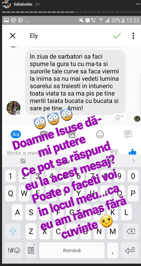 Mesajul care a îngrozit-o pe Lidia Buble