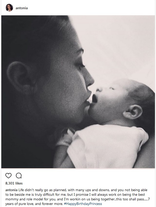 Antonia, mesaj emoţionant pentru fiica ei în ziua în care micuţa împlineşte 7 ani