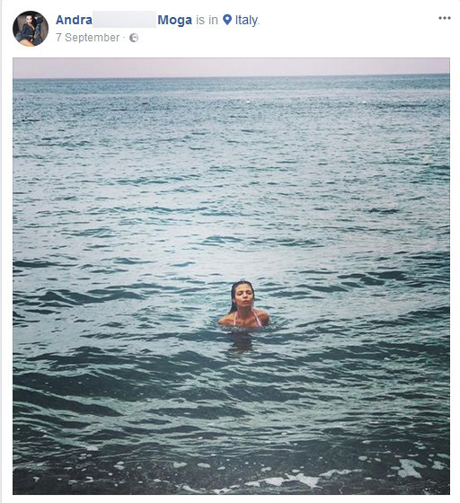 Andra Moga şi Vincenzo Castellano s-au bucurat de o vacanţă în Italia