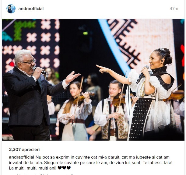 Andra, mesaj emoţionant pentru tatăl ei de ziua lui