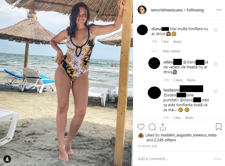 O internaută i-a atras atenția soției lui Mădălin Ionescu în legătură cu felul în care arată. Sursa foto: Instagram