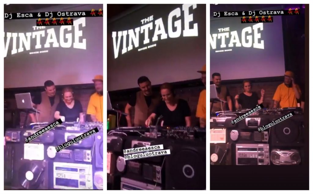 Andreea Esca, în timp ce mixează și cântă pe melodia “Viață bună”, cântată de băiații de la La Familia și Baxter © Instagram Stories
