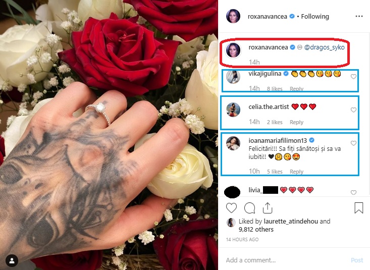 Roxana Vancea și Dragoș Syko s-au logodit ieri, 24 noiembrie 2019 © Instagram
