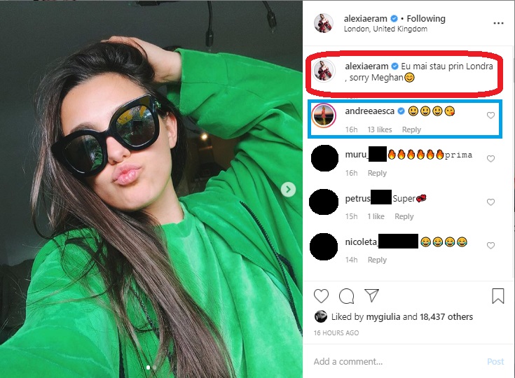 Alexia Eram, criticată de fanii lui Abi Talent după ce a făcut această postare © Instagram
