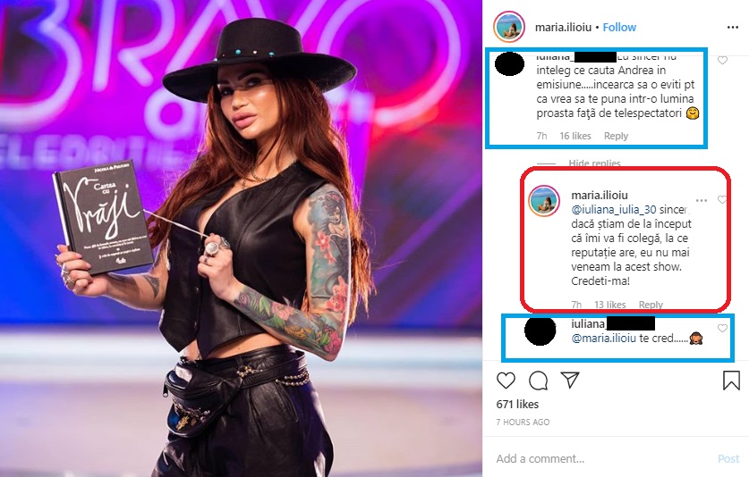 Maria Ilioiu a mărturisit că nu ar fi acceptat să participe la “Bravo, ai stil! Celebrities” dacă ar fi știut că Andreea Tonciu îi va fi colegă © Instagram