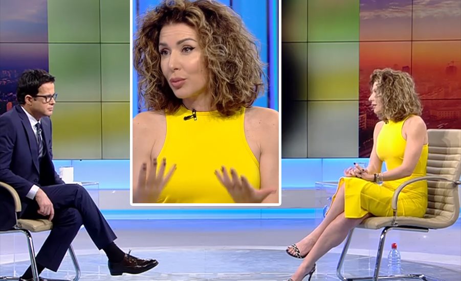 Imagine Stire Carmen Brumă, invitată în emisiunea lui Mihai Gâdea de la Antena 3. Detaliul halucinant observat de telespectatori când iubita lui Mircea Badea s-a așezat pe scaun | 2review.ro