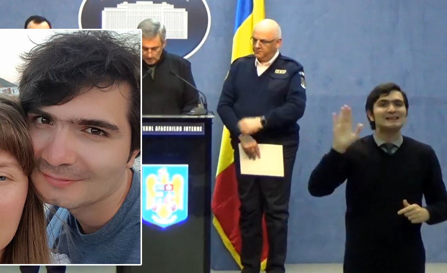 Imagine Stire Pe el îl știe toată România, dar să vezi cum arată iubita lui Bogdan, interpretul pentru surdo-muți al conferințelor de presă MAI | 2review.ro