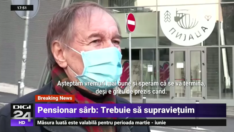 Imagine Stire Serbia, măsuri dure în criza coronavirusului. Când au voie să iasă din case persoanele în vârstă | 2review.ro