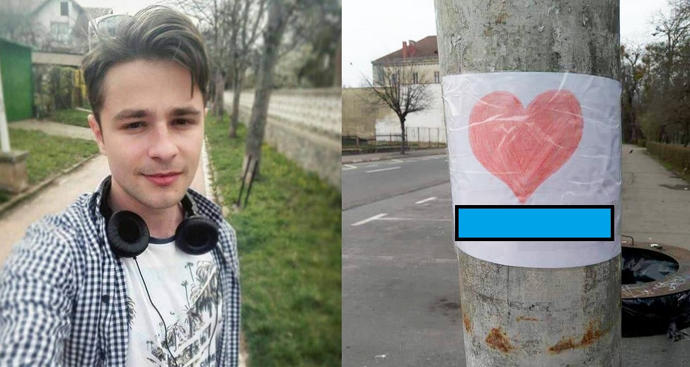 Imagine Stire Gestul emoţionant al unui student din Sibiu a devenit viral! Ce mesaje a lipit Adrian Chirciu pe stâlpii din oraş | 2review.ro