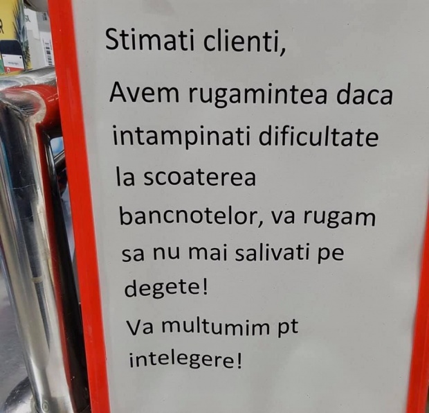 Imagine Stire Mesajul afișat într-un magazin din Capitală, în plină criză de coronavirus, a stârnit un val de controverse | 2review.ro