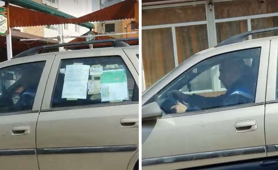 Imagine Stire Idee genială! Un bărbat din Iași și-a lipit declarația de proprie răspundere pe geamul mașinii | 2review.ro