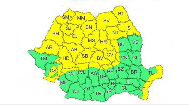Meteorologii au vești neplăcute! Mai multe județe din România, sub cod galben din cauza unui val rece