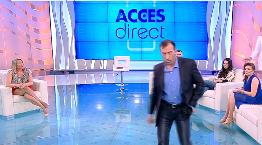 Imagine Stire Scandal monstruos la Acces Direct! Mirela Vaida l-a dat afară pe Viorel din emisiune, după ce a vrut să o lovească pe Vulpița în direct | 2review.ro
