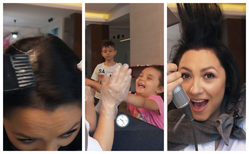 Andra Măruță s-a vopsit singură acasă și a filmat întreaga operațiune care pare imposibilă pentru unele dintre femei © Facebook