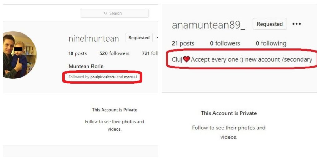 Ioana Marcu încă îl urmărește pe Instagram pe Florin Muntean Jr, iar Ana Muntean și-a mai făcut un cont pe celebra platformă de socializare © Instagram