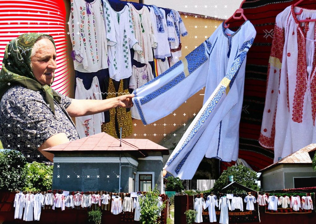 Imagine Stire Cezieni, locul unde fetele își expun zestrea pe gard. Sute de ii sunt agățate la porți, pe covoare oltenești și… | 2review.ro