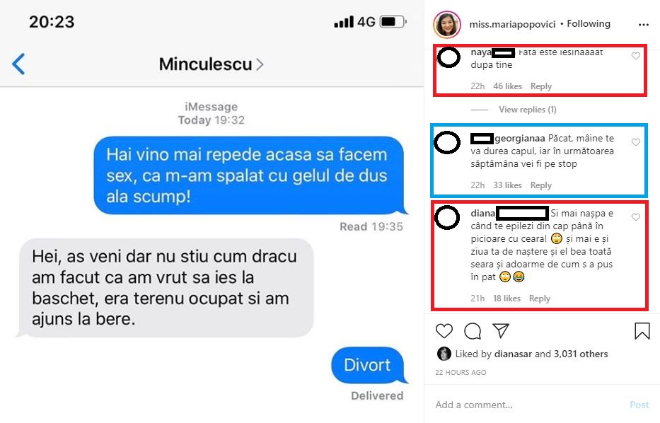 Maria Popovici a publicat un mesaj intim pentru soțul ei, iar răspunsul lui Mincu face valuri pe rețelele de socializare. De altfel, și reacția actriței este una foarte haioasă © Instagram
