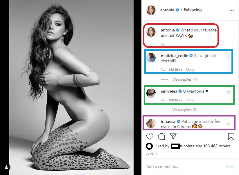 Antonia a făcut furori după ce a publicată această poză sexy și provocatoare © Instagram