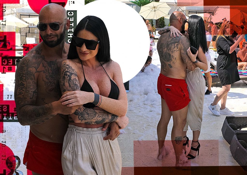 Imagine Stire Cum a combinat Giani Kiriță o brunetă tatuată la un party cu spumă, la piscină | 2review.ro