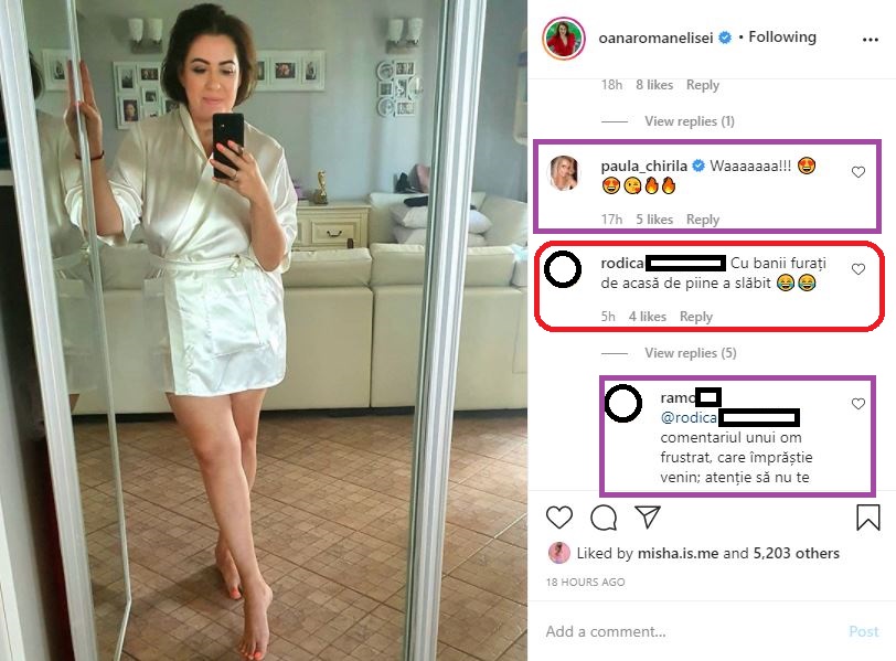 Fiica fostului premier a fost criticată de o doamnă după ce a făcut publică fotografia aceasta © Instagram
