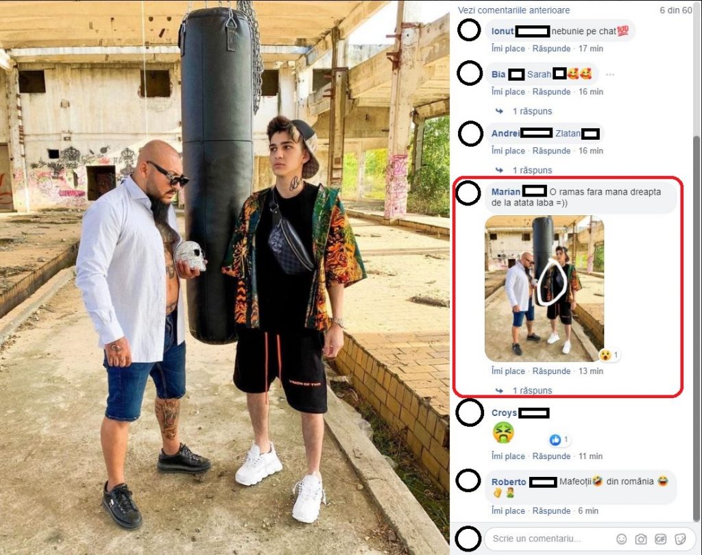 Când a văzut această fotografie, unul dintre internauți a făcut o glumă deocheată la adresa lui Abi Talent © Facebook