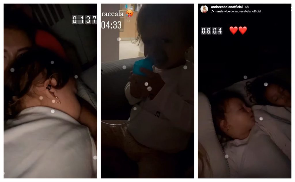 Fetița cea mică a Andreei Bălan și a lui George Burcea a răcit, iar azi-noapte, s-a simțit rău © Instagram Stories
