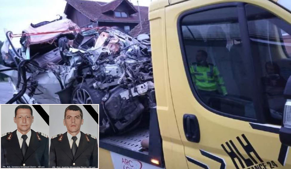 Doi pompieri au murit într-un accident înfiorător petrecut în Caraș-Severin! Au fost striviți în mașina intrată sub un tir, nu au avut nicio șansă la viață