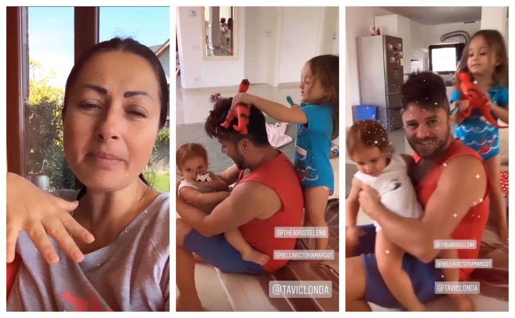Gabriela Cristea și Tavi Clonda, alături de fiicele lor, Iris și Victoria, azi, 18 septembrie © Instagram Stories