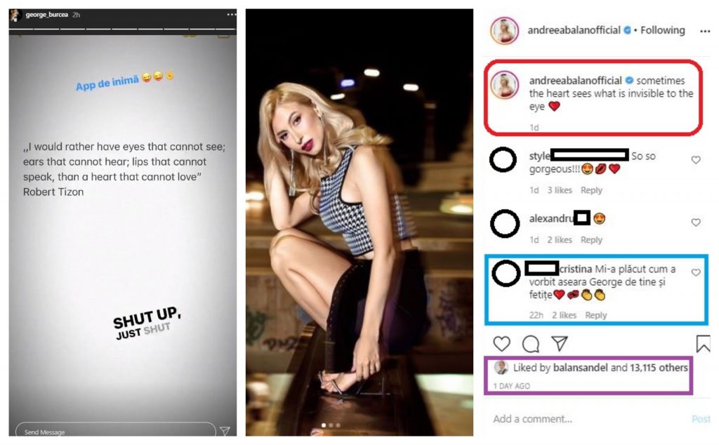 George Burcea, atac umilitor la adresa fostei soții, Andreea Bălan, după ce aceasta a postat un mesaj emoționant pe rețelele de socializare © Instagram Stories